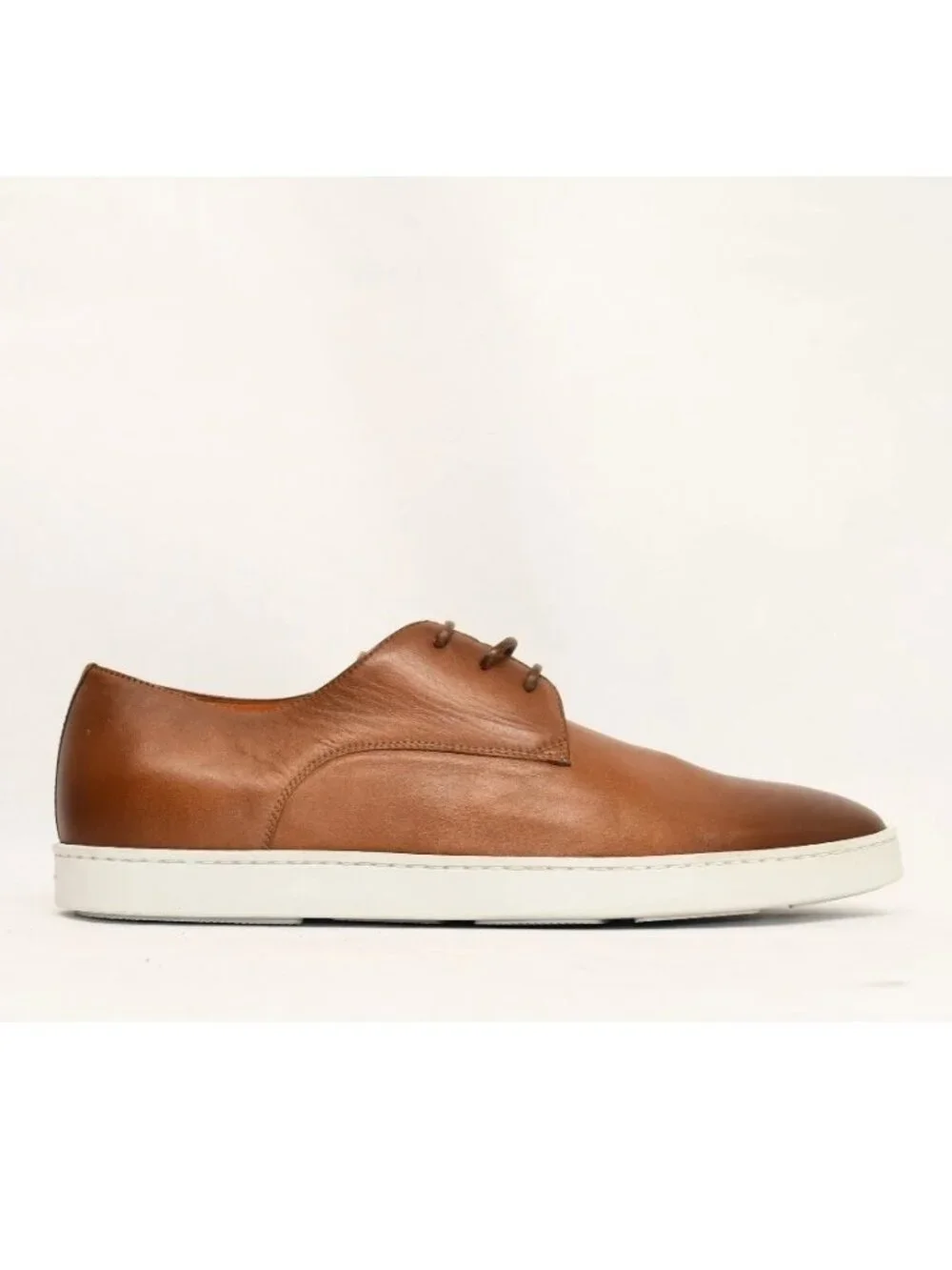 New! Santoni Doyle M5 Derby Sneaker Brown Size 8 D DD466A